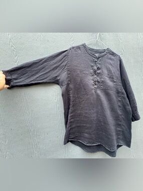 Touch Brand Black 3/4 Sleeve Tunic Blouse Size Large